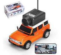Hylukon WLtoys 1:64 Mini RC Cars, 2.4G FPV Remote Control Car with 720P HD Camera, Gyro, LED Ambient Light, APP Controlled Drifting Car for Adults (Orange)
