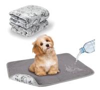 HYLYUN 2 Pack Small Dog Waterproof Blanket, Paw Print Puppy Blankets, Gray