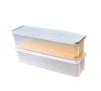 HYMAOME 2Pcs Spaghetti Container Pantry Storage Dispenser Clear Pasta Box Horizontal Food Storage Long Stackable Containers for Long Pasta, Noodles, Pantry Snacks