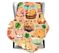 HYMBCFW Capybara Blanket Throw, Anime Blanket, Soft Cozy Flannel Blankets for Crib Bed Couch Chair Four Seasons Living Room Travel Outdoor 130 x 100 cm(B)