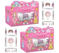 HYMBCFW DIY Princess Dress-Up Stickers 2 Pack, DIY Make a Face Activity Set, Party Supplies for Kids,Educational Sensory Toy Travel Activity for Kids Ages 3+ Years Old
