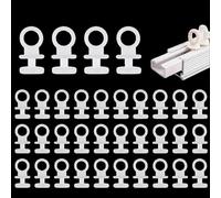 HYMC 100Pcs 9mm White Plastic Curtain Hooks Heavy Duty Curtain Track Gliders Rail Runners Sliders, Durable Curtain Accessories for Pencil Pleat, Net Curtains, Shower Curtains
