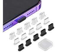 HYMC 15 Pcs USB C Dust Plug for iPhone 17 Air 16e 16 15 Pro Max, Silicone USB C Port Cover Cap Type C Charger Port Cover Protector for Samsung A26 A56 A36 S25 A16 A35 S25 S24 S23 FE A16 A34 FE A54