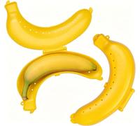 HYMC 2 Pcs Banana Holder Case, 100% BPA-Free Reusable Banana Protector, Fits Large 19.5cm Bananas, Durable Portable Banana Keeper for Kids & Adults Travel