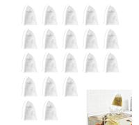 HYMC 20 Pcs White Fishing Net Bait Bags, Drawstring Mesh Sacks, Non-Woven Cloth, Rot Resistant, Machine Washable, Ideal for Crabbing and Beach Shell Collecting,8.27 X 6.30 Inches