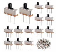 HYMC 200PCS 3mm High Knob Vertical Micro Mini Slide Switchs,3 Pin 2 Position 1P2T SPDT Toggle Switches Panel Mount DC 50V 0.5A SS12D00-G3