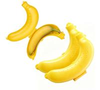 HYMC 3 Pcs Banana Holder Case, 100% BPA-Free Reusable Banana Protector, Fits Large 19.5cm Bananas, Durable Portable Banana Keeper for Kids & Adults Travel