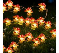 HYMC 3M Mushroom Lamp Copper Wire LED String Lamp, 30LED Mushroom Decorative Lamp, Battery Powered, Suitable for Christmas Decoration, Wedding, Terrace, Garden, Bedroom, Party