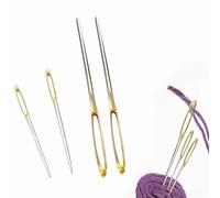 HYMC 4pcs Sewing Needles - Large Stainless Steel Eye Blunt Knitting Accessories | Thick Hand Knitter for Embroidery, Yarn Darning and Wool Hand Sewing