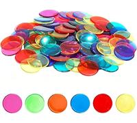 HYMC 6-Color Bingo Plastic Tokens, 120pcs 3/4" Clear Plastic Counters for Bingo Games, Board Games, Math, and Educational Fun