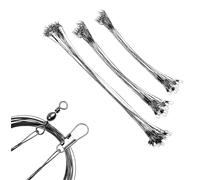HYMC 72Pcs Anti-Bite Stainless Steel Fishing Wire Leaders, 15cm 20cm 25cm three Lengths with Rolling Swivels & Snaps, Pike Lure Traces for Hidden Main Line，for Saltwater and Freshwater