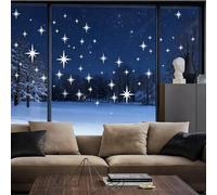 HYMC 82PCS Star Wall Stickers 3D Mirror - Silver Acrylic Removable Mirror Star Stickers for Home Living Room Bedroom Decor