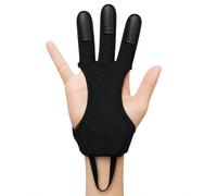 HYMC Archery Glove Three Finger Shooting Gloves, Leather Finger Guard Tab for Target Practice & Bow Hunting, Adjustable Hand Protector Accessories for Adults, Youth & Beginners
