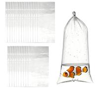 HYMC Fish Transport Bags, 25 Pack 120 Micron Extra Thick Clear Plastic Bags, 15 x 35 cm Heavy Duty Leak-Proof Pouches for Tropical Fish, Aquarium Fish & Live Plants