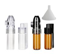 HYMC Snuff Bullet with Spoon | 4-Piece Portable Powder Storage Bottles with Mini Funnel & Cap | Durable Travel Spice Kit for Outdoor Camping | Handy & Great Value for Money