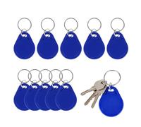 HYMC UID Changeable Rewritable NFC Keyfobs - 10pcs Blue 13.56MHz RFID Tags for Access Control, Card Cloning and Duplication