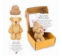 HYMC Worry Bear, Bear Hug in a Box for Kids | Pocket-Sized Emotional Support Toy for School Anxiety & Friends, Mini Plush Comfort Gift