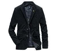 HYMCX Blazer Men's Regular Fit Corduroy Casual Blazer Blazer Men's Wedding Suit Men's Jacket Blazer Men's Large Sizes for Leisure Blazer Sports Jacket (Color : Black, Size : 3XL)