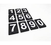 Hymn Board Numbers - Set of 6-100mm x 65mm (White on Black)