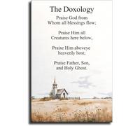 Hymn Quote Praise God Doxology Poster for Prayer Group | Traditional doxology words, worship leader reference, retreat cabin decor(Framed,16x24inch(40x60cm))