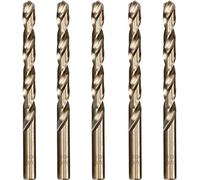 Hymnorq 3/8 Inch Fractional Size M35 Cobalt Steel Twist Drill Bit Set of 5pcs, Jobber Length and Straight Shank, Extremely Heat Resistant, Perfect Drilling in Stainless Steel and Cast Iron