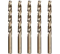 Hymnorq M35 Cobalt Steel 11/32 Inch Twist Drill Bit Set of 5pcs, Fractional Inch Size, Jobber Length and Straight Shank, Extremely Heat Resistant, for Drilling in Stainless Steel and Iron