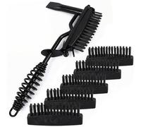 Hymnorq Welding Chipping Hammer with 6 Wire Brush Heads (1 Pre-installed + 5 Spares) - Shock Absorbing Spiral Handle - 2-in-1 Tool for Removing Weld Spatter, Rust & Debris (Black Value Kit)