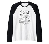 Hymns - Great is Thy Faithfulness - Christian Praise Worship Raglan Baseball Tee