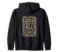 Hymns - Jesus Paid It All - Christian Bible Verse Religious Zip Hoodie