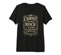 Hymns - On Christ The Solid Rock I Stand - Christian Bible Premium T-Shirt