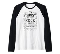 Hymns - On Christ The Solid Rock I Stand - Christian Bible Raglan Baseball Tee