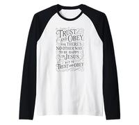 Hymns - Trust & Obey - Christian Jesus Faith Religious Bible Raglan Baseball Tee