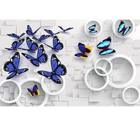 HYMZHL 3D Wallpaper Mural Butterfly Wall Poster Abstract Art Photo Non-Woven Effect Decoration for Bedroom Living Room 157.5 x 110.2 inches(WxH)