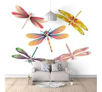HYMZHL 3D Wallpaper Mural Dragonfly Wall Poster Abstract Art Photo Wallpaper Non-Woven 3D Effect Wallpaper Mural Decoration for Bedroom Living Room Corridor 118.1 x 82.7 inches(WxH)