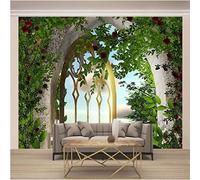HYMZHL 3D Wallpaper Mural green grass Wall Poster Abstract Art Photo Non-Woven Effect Decoration for Bedroom Living Room 169.3 x 118.1 inches(WxH)
