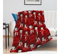 HYN Betty Boop Blanket for Sofa Flannel Throw Soft Blankets Throw for Mon Size 50''x40'' (red 1)