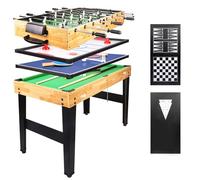 Hyner 10-in-1 Multi-Game Table, 4ft Foldable Combo Set with Table Tennis, Foosball, Pool, Hockey, Shuffleboard, Chess & Board Games for Family, Teens & Adult Party Games