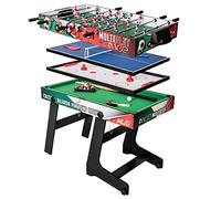 Hyner 4ft 4-in-1 Multi Game Table Includes Pool, Table Tennis, Hockey, Football Table with Telescopic Rods, Indoor Outdoor Entertainment Sport Game Set Birthday Gifts for Kids Adults Friends Family
