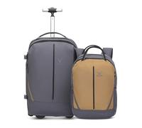 Hynes Eagle Backpack with Wheels, Ryanair/Easyjet Cabin Rucksack Set Waterproof Carry on Luggage for Men Women Gray