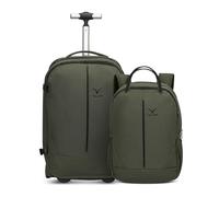 Hynes Eagle Backpack with Wheels, Ryanair/Easyjet Cabin Rucksack Set Waterproof Carry on Luggage for Men Women Army Green