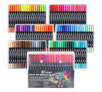 HYNEXLK 108 Colours Dual Tip Brush Pens Art Markers for Adults and Kids,Fineliners Felt Colouring Pens for Adult Colouring Books Calligraphy Drawing Sketching