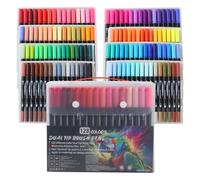 HYNEXLK 128 Colours Dual Tip Brush Pens Art Markers for Adults and Kids,Fineliners Felt Colouring Pens for Adult Colouring Books Calligraphy Drawing Sketching