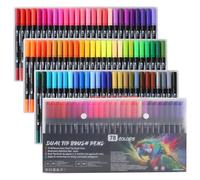 HYNEXLK 78 Colours Dual Tip Brush Pens Art Markers for Adults, Fineliners Felt Colouring Pens for Adult Colouring Books Calligraphy Drawing Sketching