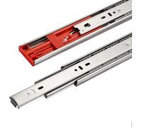 HynJGih 1 Pair Drawer Slides, Full Extension Slides, Stainless Steel Three Section Silent Ball Slide,Side Installation(Damping,450mm)
