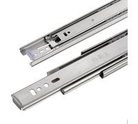 HynJGih 1 Pair Drawer Slides, Full Extension Slides, Stainless Steel Three Section Silent Ball Slide,Side Installation(Quiet,450mm)