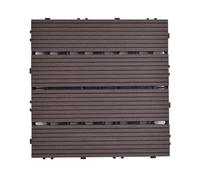 HynJGih 8 Interlocking Waterproof Wood-plastic Composite Decking For Garden, Indoor, Patio, Roof, Terrace, With Clips(A-Coffee)