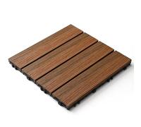 HynJGih 8 Pieces Interlocking Plastic Wood Waterproof Decking For Garden, Terrace, Balcony, Lawn Composite Decking(Faux Teak)