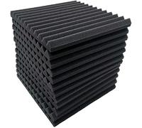 HynJGih Acoustic Foam Panels, 12pc Absorbing Sound Proofing Foam Studio Wall Panels Padding, 30x30x2.5cm(Schwarz)