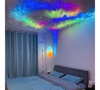 HynJGih Colour Changing Thundercloud Wall Sconce, Cotton Artificial 3D Cloud LED Light for Bedroom, Playroom Projector(5m)