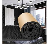 HynJGih High Density Sound Absorbing Proofing Padding, Self-Adhesive, Acoustic Panels, Quick-Recovery Sound Proof(Black- 7cm,1x25m)